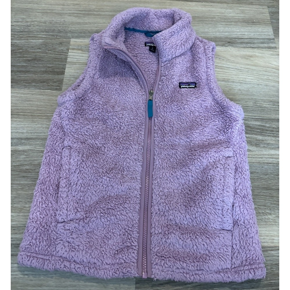 Patagonia Los Gatos Fleece Vest Kids Large 12 Purple Youth Girls Hiking Outdoors